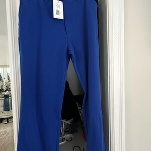 DANIELLE BERNSTEIN Vibrant Blue Straight Leg Pants